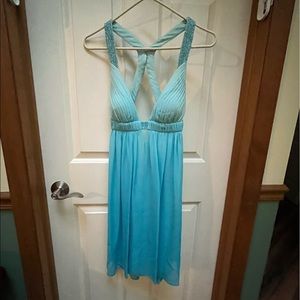 Aiden Mattox Silk Light Turquoise Cocktail Dress